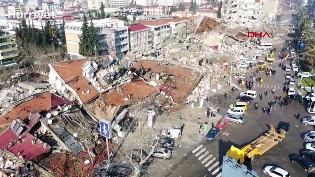 Dron görüntüleri, felaketin boyutunu gözler önüne serdi