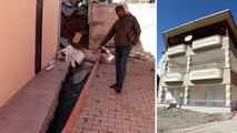 Kahramanmaraş'ta deprem sonrası 2 katlı binanın yönü değişti