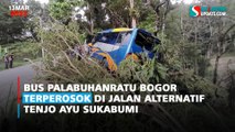 Bus Palabuhanratu Bogor Terperosok di Jalan Alternatif Tenjo Ayu Sukabumi