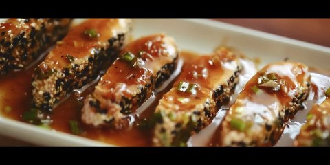 Asian-Inspired Soy Sauce, Honey, and Butter Salmon with a Sesame Seed Crust
