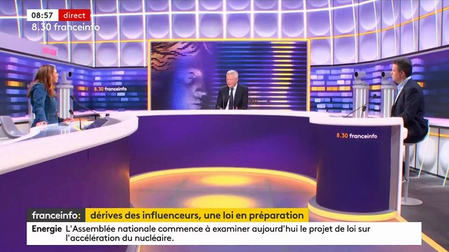Les influenceurs qui font de la publicité sur les réseaux sociaux seront soumis aux mêmes règles que les médias traditionnels, indique le ministre de l'Economie Bruno Le Maire - VIDEO