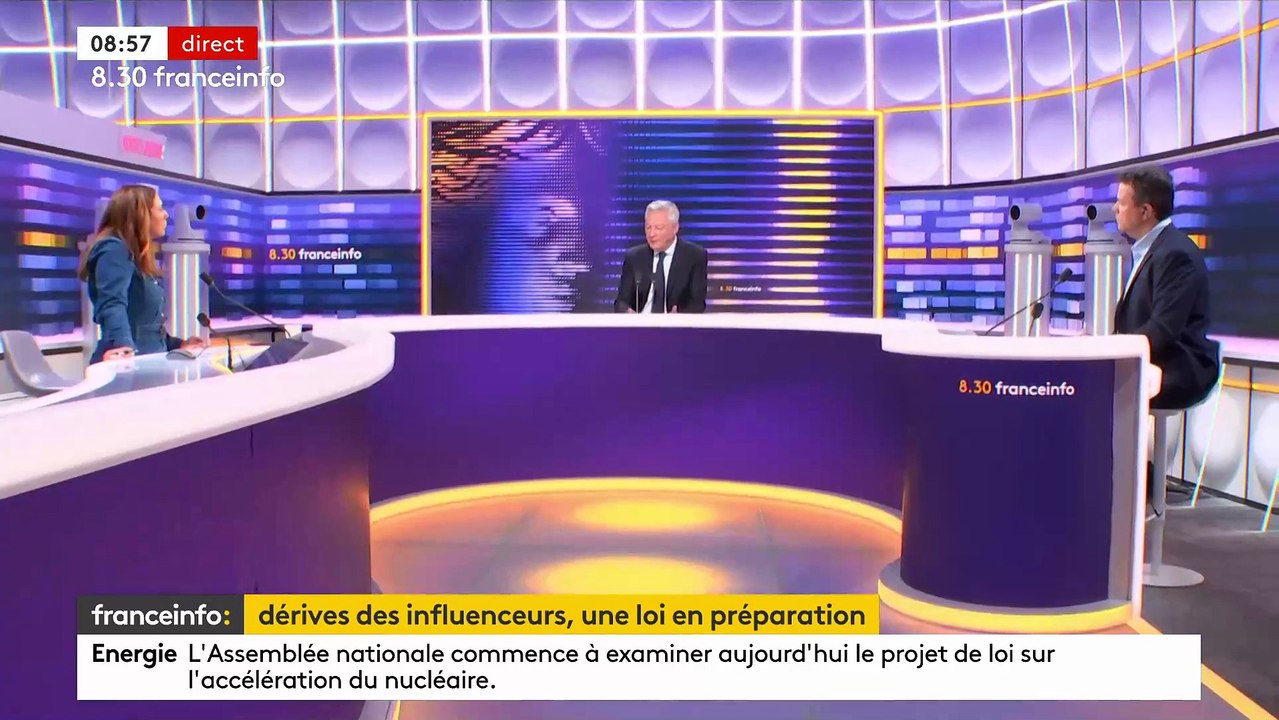 Les influenceurs qui font de la publicité sur les réseaux sociaux seront soumis aux mêmes règles que les médias traditionnels, indique le ministre de l'Economie Bruno Le Maire - VIDEO
