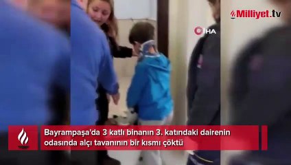 Bayrampaşa'da alçı tavan çöktü: 2 çocuk yaralandı