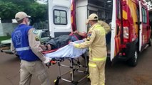 Motociclista quebra a perna em acidente de trânsito no Pioneiros Catarinenses
