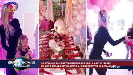 Ilary Blasi al party di compleanno per i 7 anni di Isabel  un mega regalo di fine festa ai bambini i