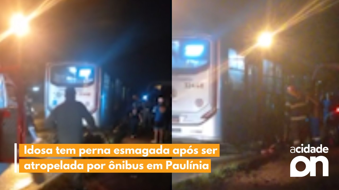 Idosa tem perna esmagada após ser atropelada por ônibus em Paulínia
