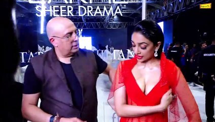 Actress Sobhita Dhulipala H0T Look In Red Dress At Lakme Fashion Week 2023