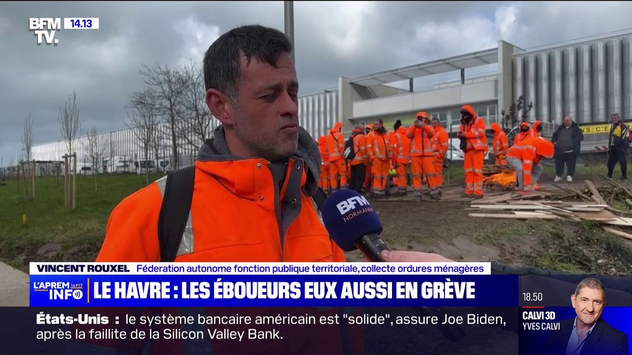 "Le but c'est d'entasser les déchets et de montrer qu'on est pas contents" selon ce syndicaliste de la collecte d'ordures ménagères au Havre