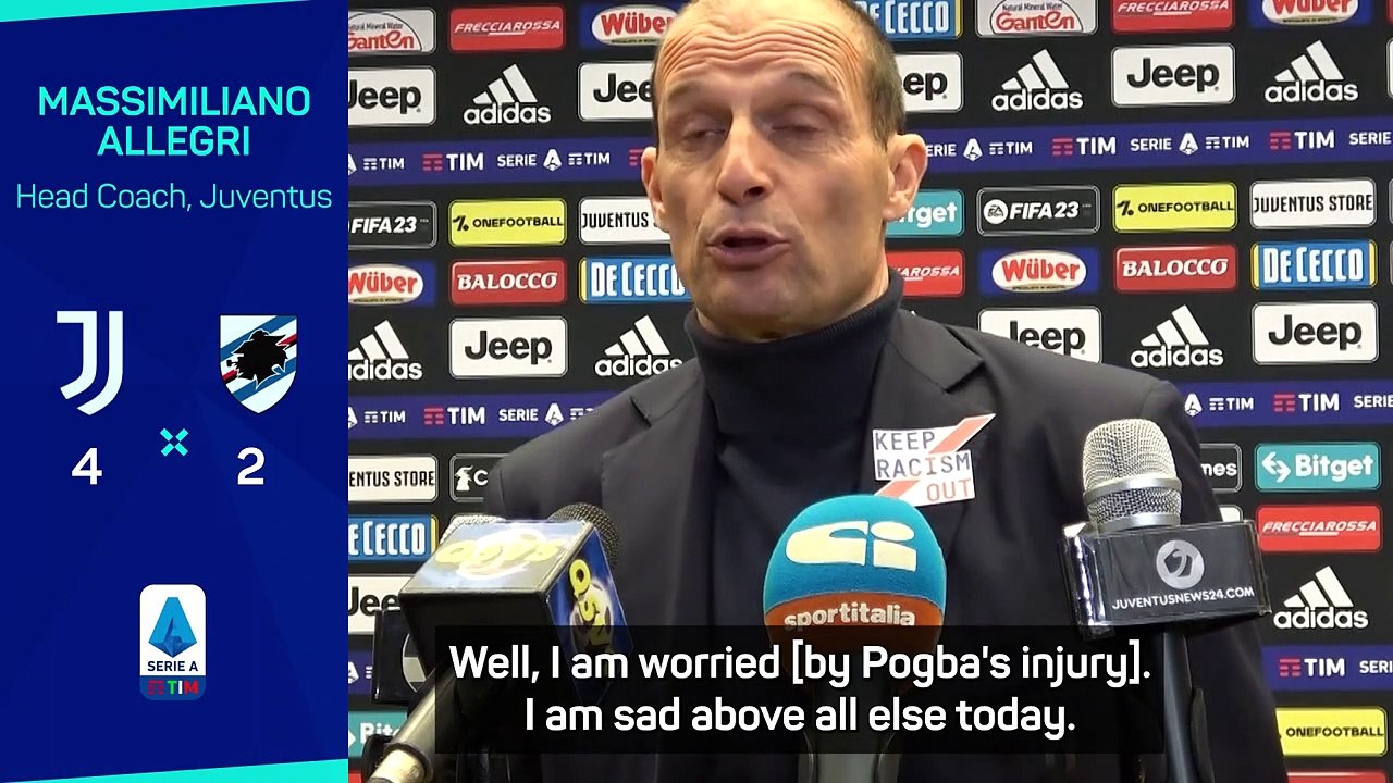 Allegri 'worried' by latest Pogba injury setback