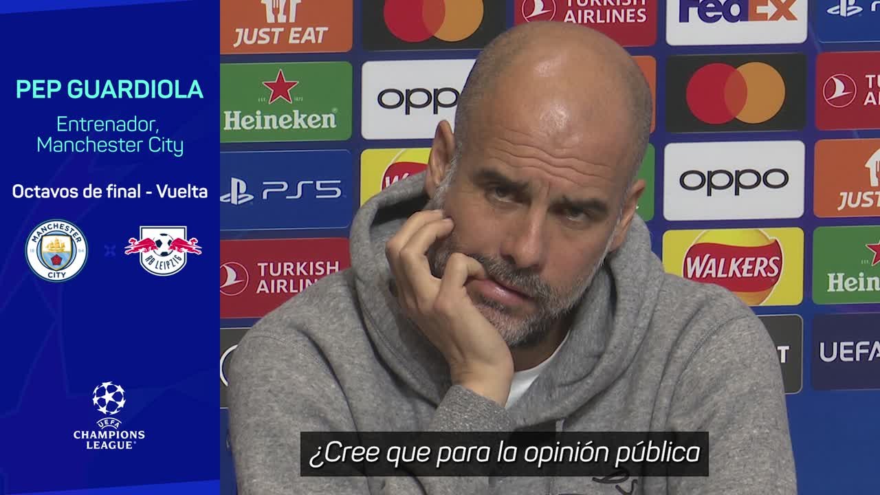 CHAMPIONS | MANCHESTER CITY - RB LEIPZIG | Rueda de prensa PEP GUARDIOLA | AS