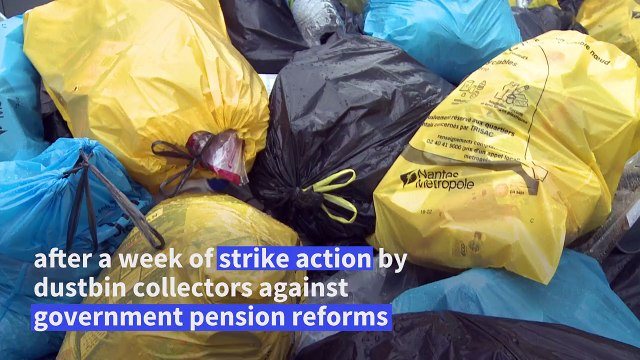 Garbage piles up in French city as rubbish collectors strike