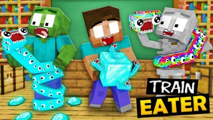 Monster School _ DIAMOND EATER vs TRAIN EATER _ CHOO CHOO CHARLES - TRAIN SHOOL Minecraft Animation