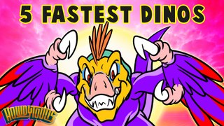 Top 5 Fastest Dinos - Dinosaur Songs for Kids from Dinostory by Howdytoons