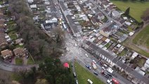 Drone footage shows aftermath of Swansea explosion