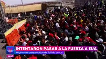 Migrantes intentan cruzar la frontera a la fuerza en Ciudad Juárez