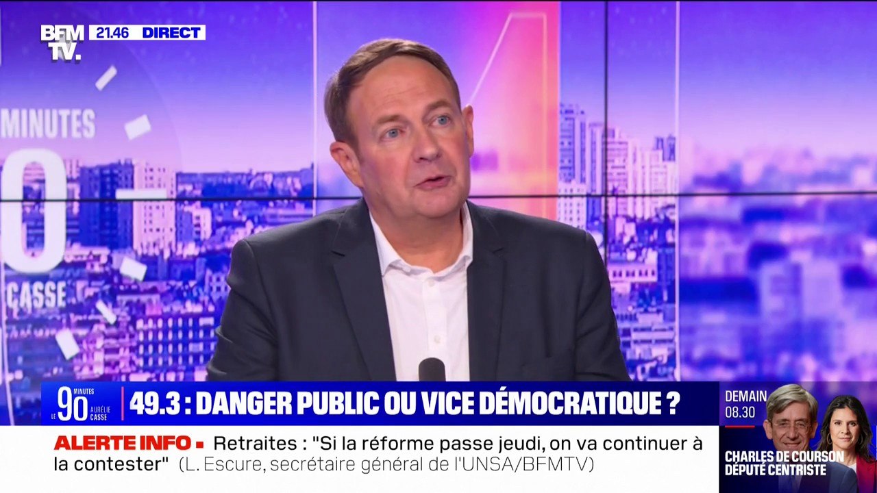 Réforme des retraites: pour Laurent Escure (Unsa), "le 49.3 c'est juridiquement possible, c'est politiquement une faute"