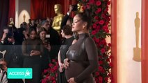 Rihanna FLAUNTS Baby Bump In Sheer Dress At 2023 Oscars