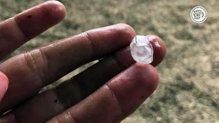 Tras calorón, granizo y tormenta eléctrica sorprenden a San Juan Evangelista