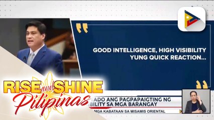 SP Zubiri, suportado ang pagpapaigting ng police visibility sa mga barangay