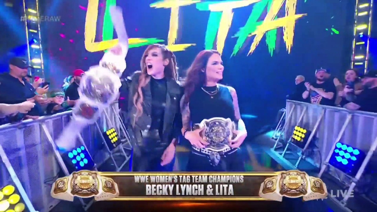 Becky Lynch & Lita Entrance As Tag Team Champions: WWE Raw, March 6 ...