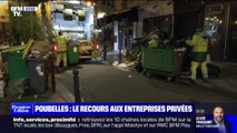 Document BFMTV - Des sociétés privées ramassent les poubelles dans un arrondissement touché par la grève à Paris
