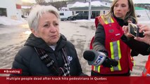 Deux hommes sont morts et neuf personnes ont été blessées après avoir été fauchés par un pick-up dans la petite ville canadienne d’Amqui, au Québec - VIDEO