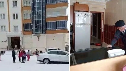 Depreme 7. katta yakalandılar, kaçışlarını anbean kaydettiler