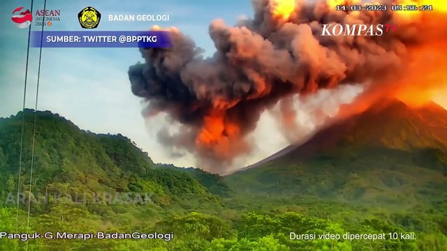 Detik-detik Gunung Merapi Kembali Muntahkan Awan Panas Guguran