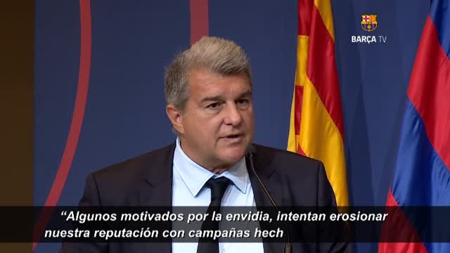 Laporta: Hay unos ataques feroces para ensuciar nuestro escudo, que no tienen nada que ver con la realidad