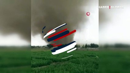 Uyarıların ardından metrelerce yüksekliğe ulaştı! 'Kum şeytanı' adı verilen hortum kamerada