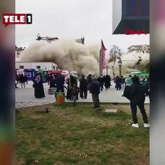 40 yıllık hasarlı bina, 15 saniyede yıkıldı