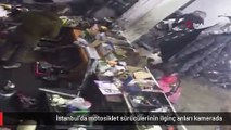 İstanbul'da motosiklet sürücülerinin ilginç anları kamerada