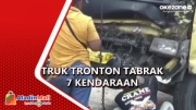 Rem Blong di Jalan Menurun Labuhanbatu, Truk Tronton Tabrak 7 Kendaraan