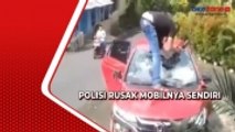 Viral, Polisi Ngamuk dan Rusak Mobil Sendiri di Kendal
