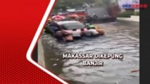 Makassar Dikepung Banjir hingga 1 Meter, Macet di Mana-Mana