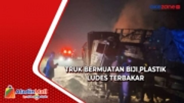 Diduga Gagal Ngerem, Truk Bermuatan Biji Plastik Ludes Terbakar di Ruas Tol Solo-Semarang