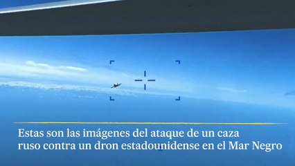 EE UU difunde imágenes del choque de un caza ruso contra un dron norteamericano