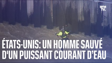 Скачать видео: États-Unis: un homme piégé dans un puissant courant d’eau a été secouru en hélicoptère