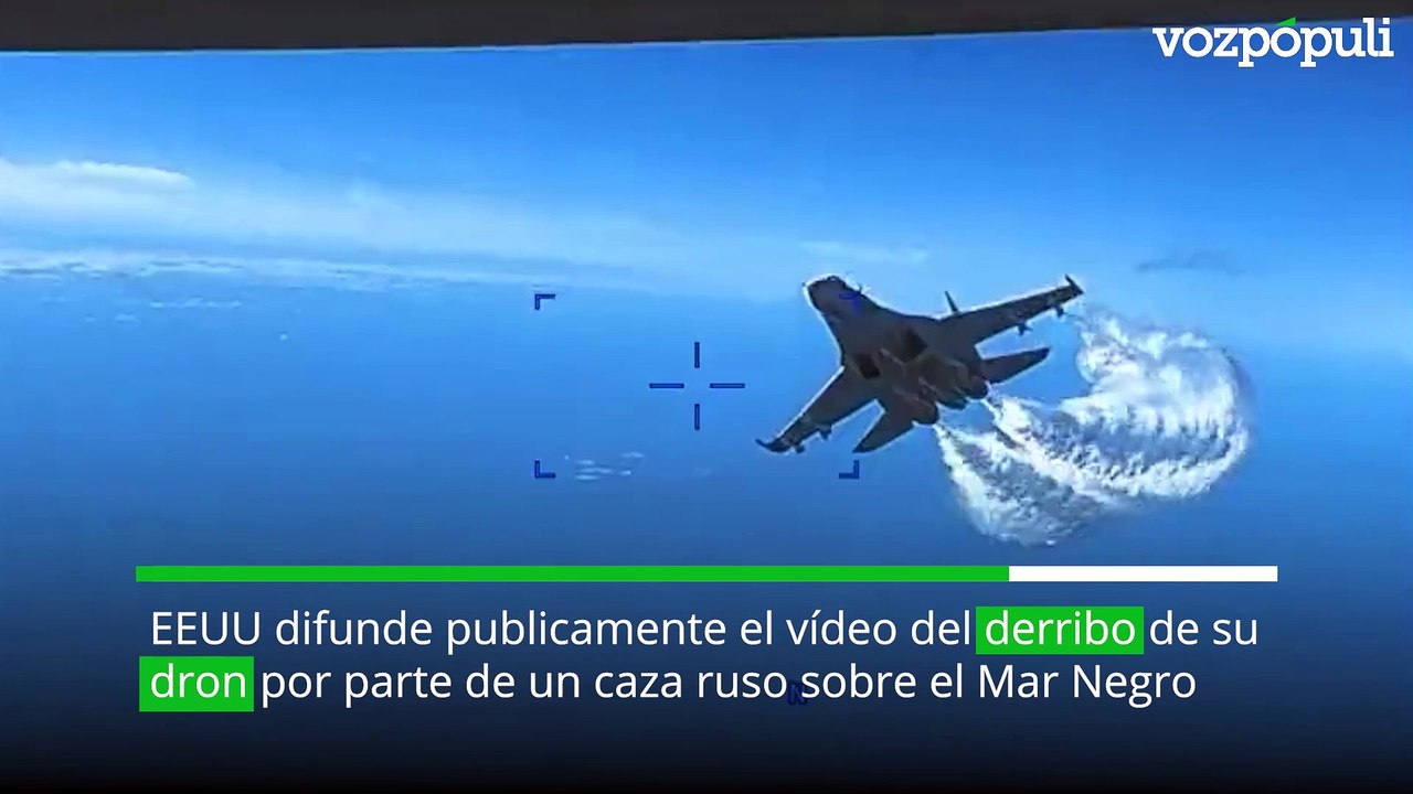 Así fue el impacto entre el avión ruso y el dron de Estados Unidos en el mar Negro
