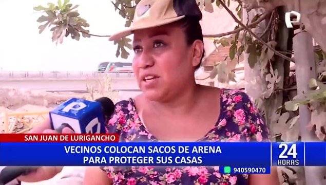 Ciclón Yaku en Lima: Vecinos de SJL colocan sacos de arena para proteger sus casas