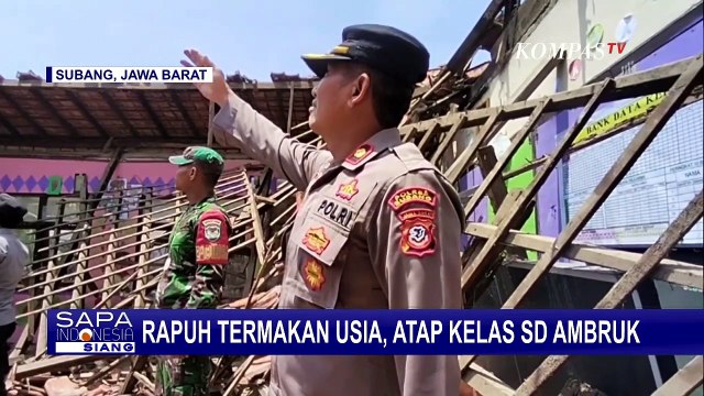 Rapuh Termakan Usia, 4 Atap Kelas di SDN Gunung Jati Subang Ambruk!