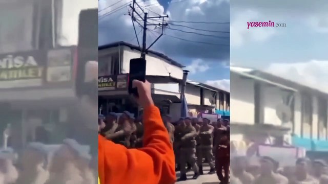 Mehmetçik kentten marşla ayrıldı! Şehitler ölmez, vatan bölünmez