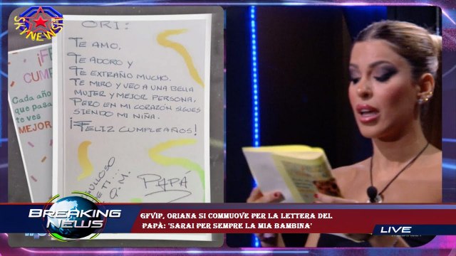 GFVip, Oriana si commuove per la lettera del papà: 'Sarai per sempre la mia bambina'