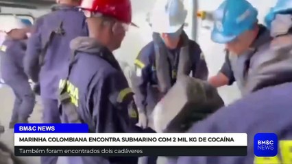 MARINHA COLOMBIANA ENCONTRA SUBMARINO COM 2 MIL KG DE COCAÍNA