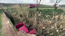 Kilis'te korkunç kaza: Otomobil su kanalına düştü, 3 kişi ölümden döndü