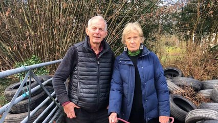 Couple describe coming home to find 80 tyres dumped in their drive