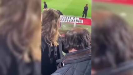 El encuentro especial entre Morata y un amigo en la grada de Montilivi