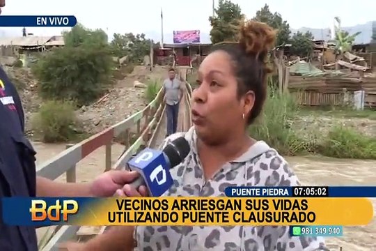 Puente Piedra: vecinos y hasta niños arriesgan sus vidas utilizando puente clausurado