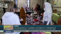 Bazar benéfico en Siria recauda fondos para asistir a damnificados por el terremoto