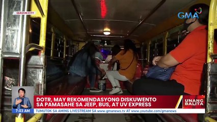 DOTR, may rekomendasyong diskuwento sa pamasahe sa jeep, bus, at uv express | UB